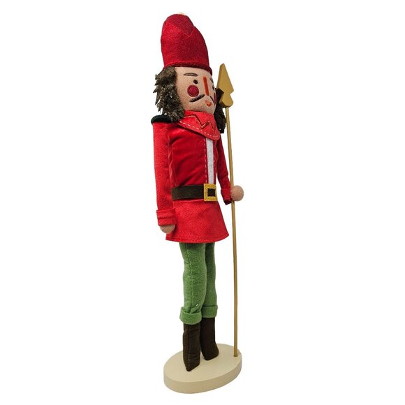 Simple Fabric Red Soldier Christmas 18" Nutcracker with Pike - Picture 2 of 5